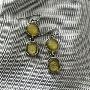 Chic Silver and Green Lia Sophia  Dangle Earrings